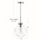 Hello Honey® Robert Stevenson Lighting Marson 15" Clear Glass & Chrome Metal Ceiling Light